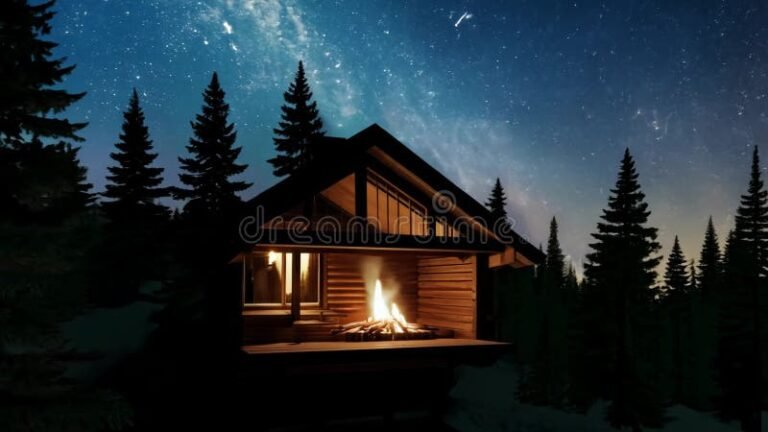 cabana acogedora en un bosque tranquilo