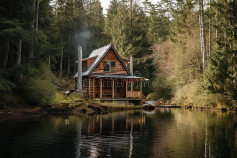 cabana acogedora junto a lago sereno