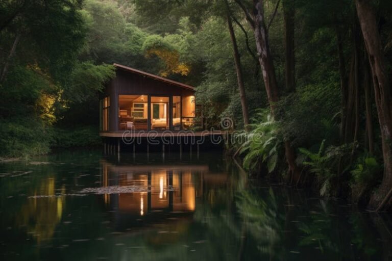 cabana acogedora rodeada de naturaleza 1