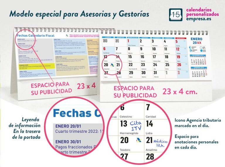 calendario con fechas de vencimiento fiscal