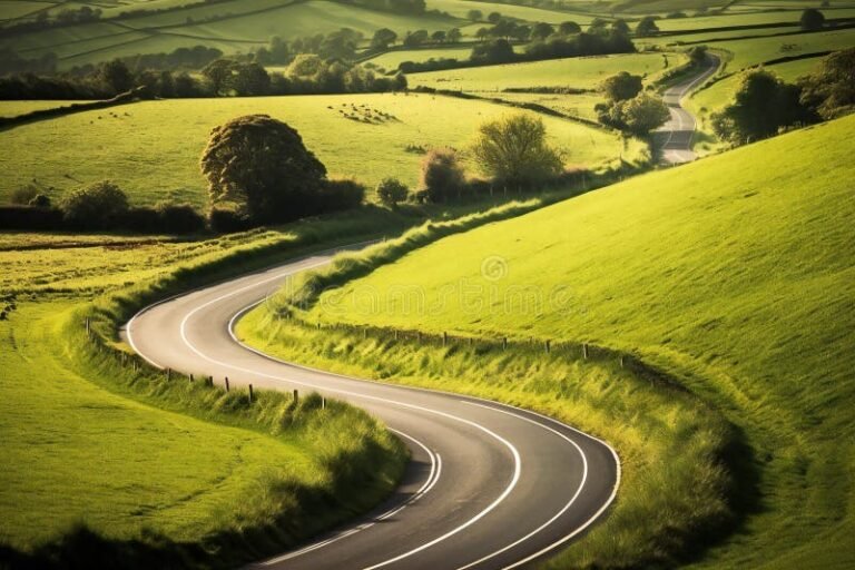camino sinuoso en un paisaje natural