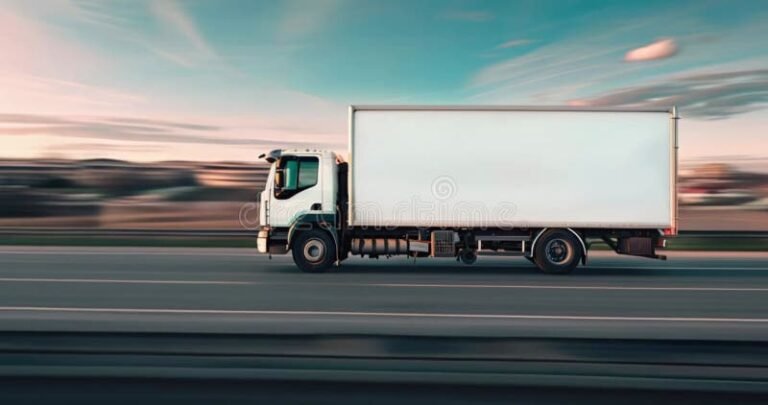 camion de mudanza en movimiento