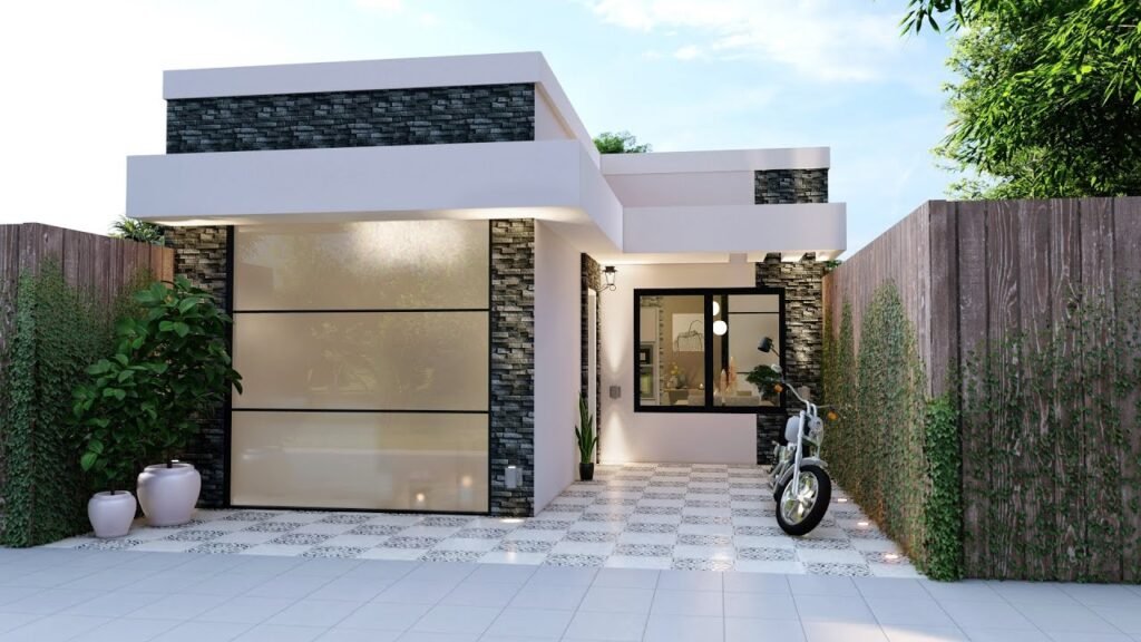 casa moderna con dos habitaciones acogedoras