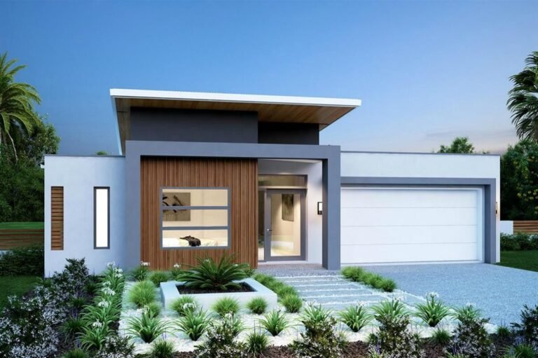 casa moderna con garaje al frente