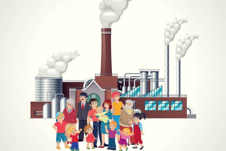 familia trabajando juntos en una empresa