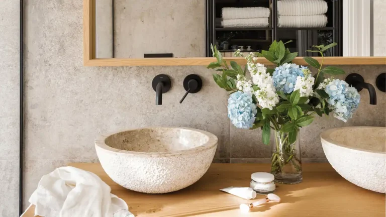 griferia moderna en ambiente de bano elegante