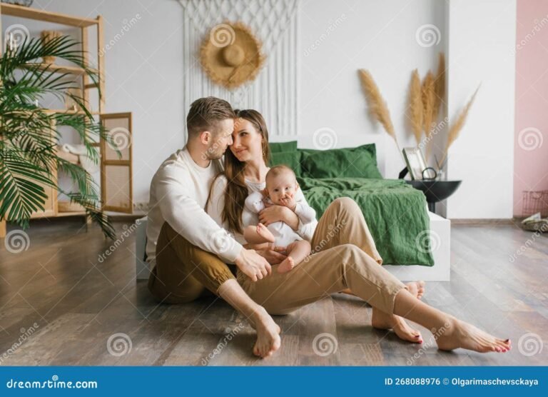 hogar acogedor con familia feliz