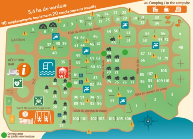 mapa de camping en naturaleza exuberante