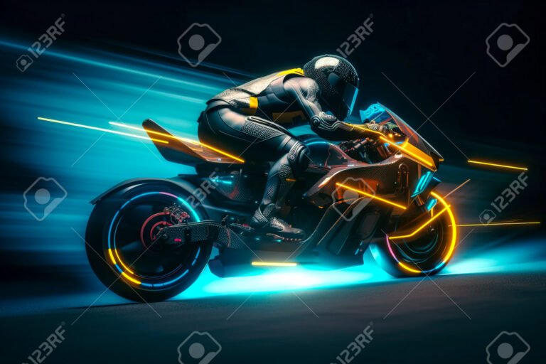 motocicleta moderna en un paisaje urbano