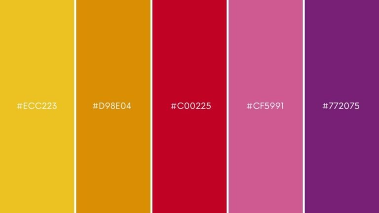 paleta de colores que incluye rojo vibrante