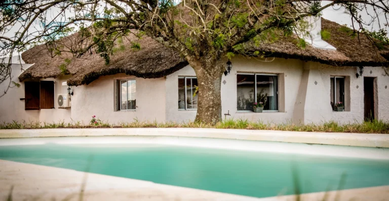 pileta climatizada en entorno natural