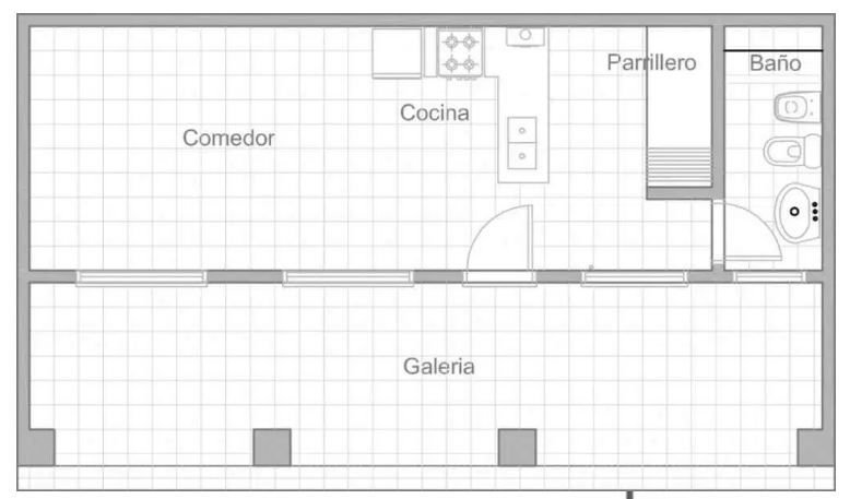 Qué elementos esenciales debe incluir un plano de quincho con baño y parrilla