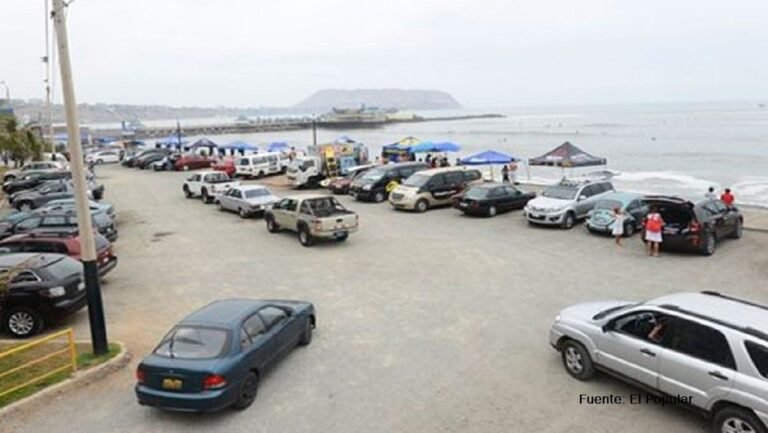 playa de estacionamiento con vehiculos y servicios