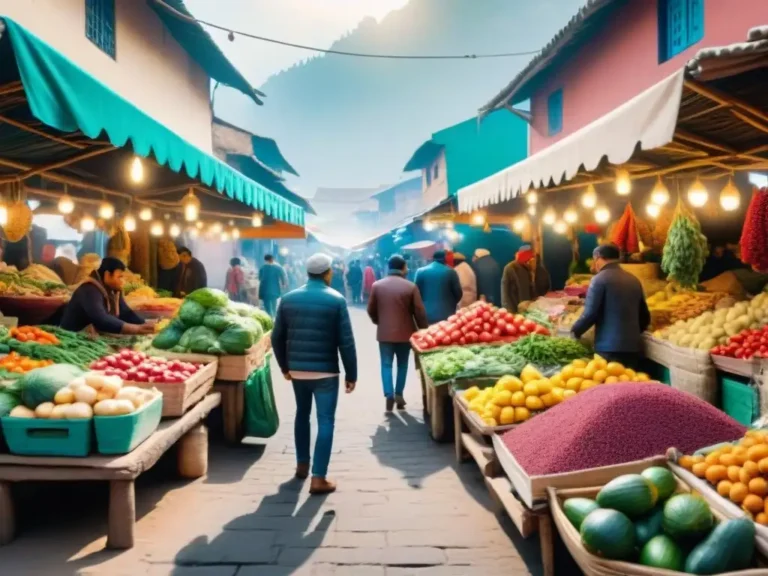 productos variados en un mercado local